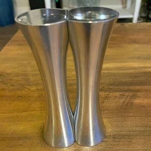 Vintage Nambe studio “kissing” salt & pepper shakers